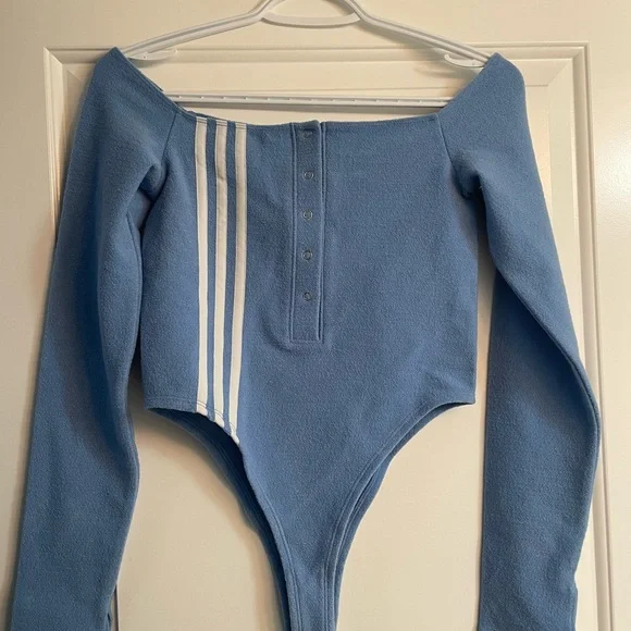 Adidas Women's IVY Park Light Blue Terry Body Suit H21162 size M - Picture 3 of 7